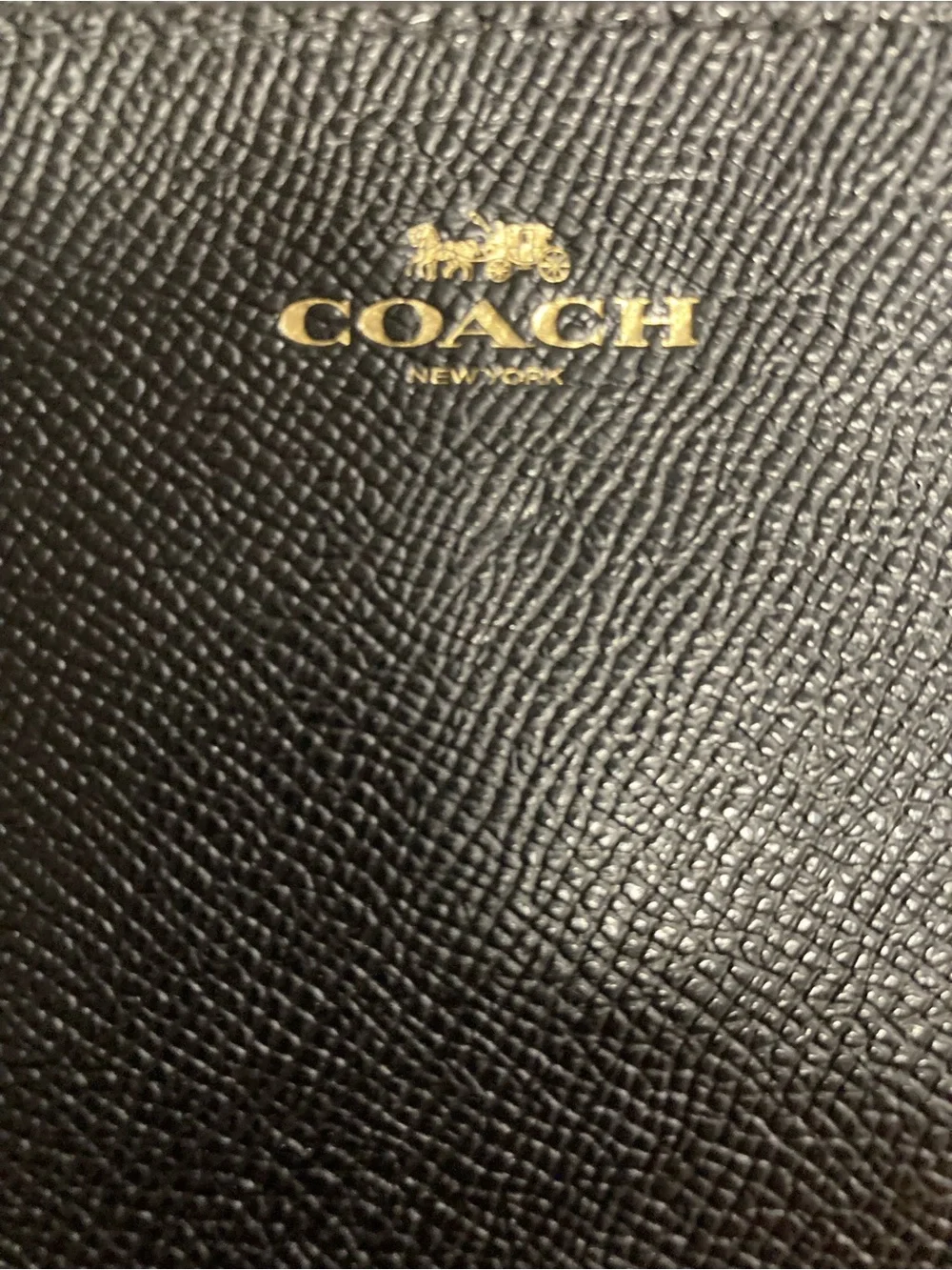 Coach Cross-Grain Leather Corner Zip Wristlet In Black NWT